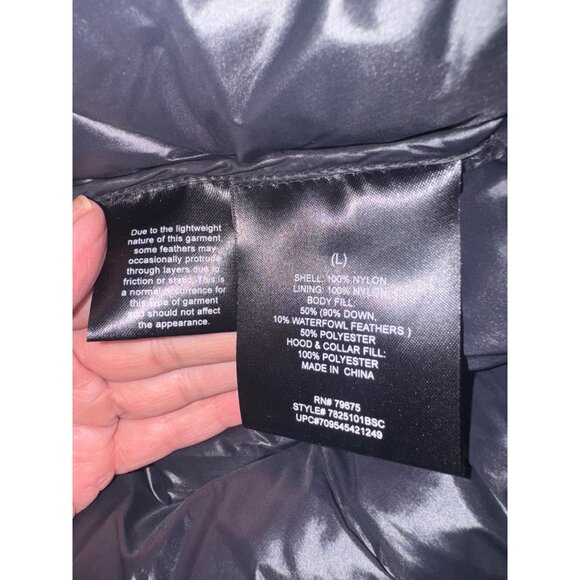 London Fog Black Light Weight Packable Down Puffer Jacket L Travel Outdoors - Picture 6 of 11